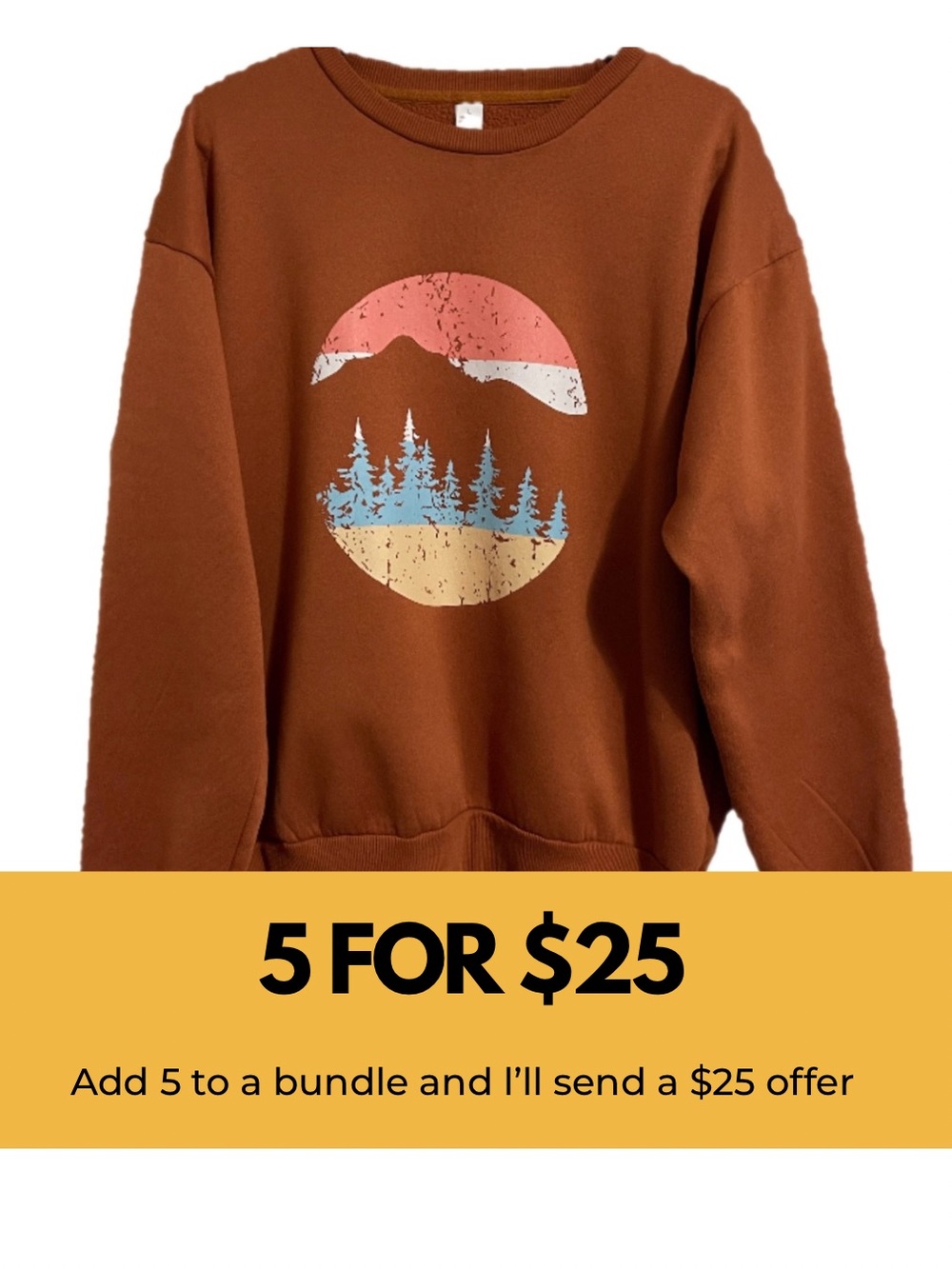 Nature Graphic Rust Crewneck Sweatshirt